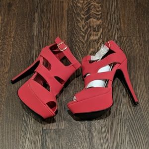 Red Platform Heels